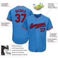 Custom Baseball Jersey - Powder Blue Red-Navy Authentic