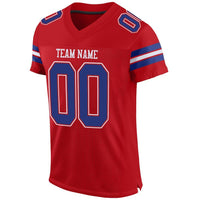 Custom Football Jersey - Red Royal-White Mesh Authentic