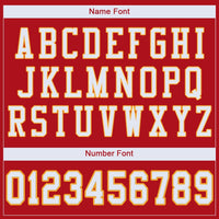 Custom Football Jersey - Red White-Gold Mesh Authentic