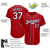 Custom Baseball Jersey - Red White-Navy Authentic