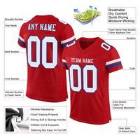 Custom Football Jersey - Red White-Royal Mesh Authentic