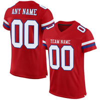 Custom Football Jersey - Red White-Royal Mesh Authentic