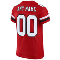 Custom Football Jersey - Red White-Black Mesh Authentic