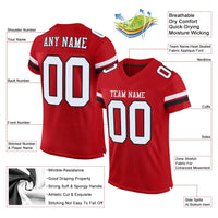 Custom Football Jersey - Red White-Black Mesh Authentic