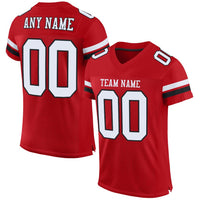 Custom Football Jersey - Red White-Black Mesh Authentic