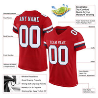 Custom Football Jersey - Red White-Navy Mesh Authentic