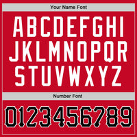 Custom Basketball Jersey - Red Black-White Round Neck Rib-Knit