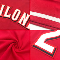Custom Baseball Jersey - Red White-Gold Authentic