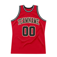 Custom Basketball Jersey - Red Black-White Authentic Throwback