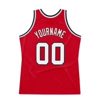 Custom Basketball Jersey - Red White-Black Authentic Throwback