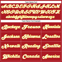 Custom Football Jersey - Red White-Gold Mesh Authentic Throwback