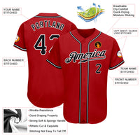 Custom Baseball Jersey - Red Black-White Authentic