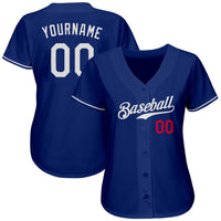 Custom Baseball Jersey - Royal White-Red Authentic