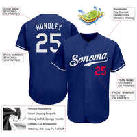 Custom Baseball Jersey - Royal White-Red Authentic