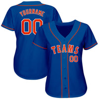 Custom Baseball Jersey - Royal Orange-White Authentic