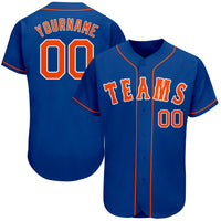 Custom Baseball Jersey - Royal Orange-White Authentic