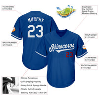 Custom Baseball Jersey - Royal White-Red Authentic Throwback Rib-Knit