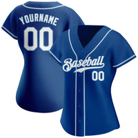 Custom Baseball Jersey - Royal White-Light Blue Authentic
