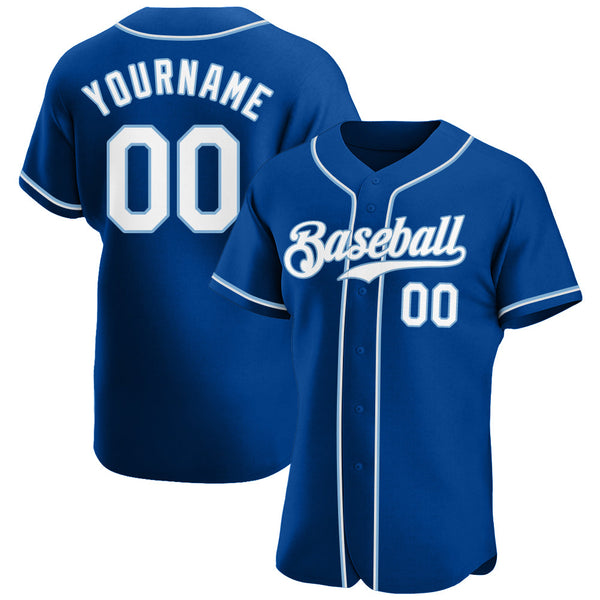 Custom Baseball Jersey - Royal White-Light Blue Authentic