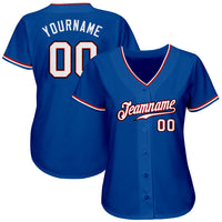 Custom Baseball Jersey - Royal White-Red Authentic