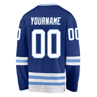 Custom Hockey Jersey - Royal White-Light Blue