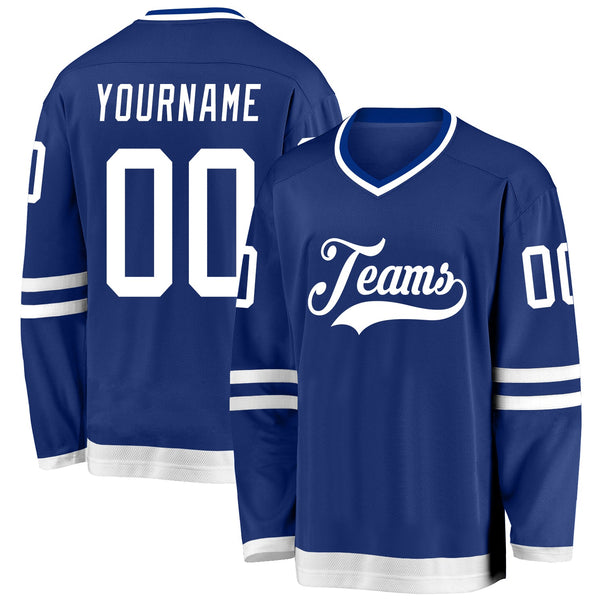 Custom Hockey Jersey - Royal White