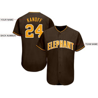 Custom Baseball Jersey - Brown Gold-White