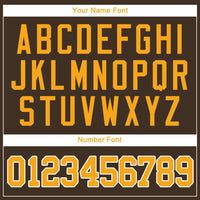 Custom Baseball Jersey - Brown Gold-White