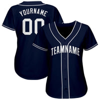 Custom Baseball Jersey - Navy White
