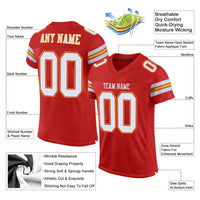 Custom Football Jersey - Scarlet White-Gold Mesh Authentic