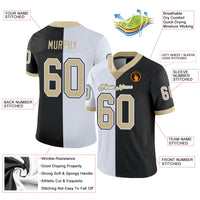 Custom Football Jersey - Black Vegas Gold-White Split Fashion