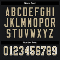 Custom Football Jersey - Black Vegas Gold-White Split Fashion