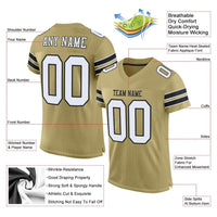 Custom Football Jersey - Vegas Gold White-Black Mesh Authentic