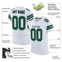 Custom Football Jersey - White Grass Green-Black Mesh Authentic