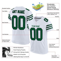 Custom Football Jersey - White Grass Green-Black Mesh Authentic