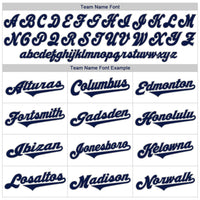 Custom Baseball Jersey - White Navy Pinstripe Navy-Gray Authentic Throwback Rib-Knit
