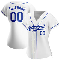 Custom Baseball Jersey - White Royal Authentic