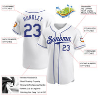 Custom Baseball Jersey - White Royal Authentic