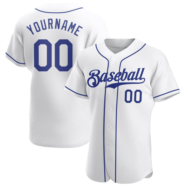 Custom Baseball Jersey - White Royal Authentic