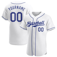 Custom Baseball Jersey - White Royal Authentic