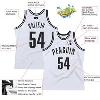 Custom Basketball Jersey - White Black Authentic Throwback