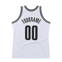 Custom Basketball Jersey - White Black Authentic Throwback