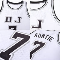 Custom Basketball Jersey - White Black-Gray Authentic Throwback