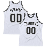 Custom Basketball Jersey - White Black-Gray Authentic Throwback