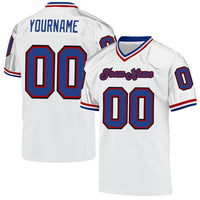 Custom Football Jersey - White Royal-Red Mesh Authentic Throwback