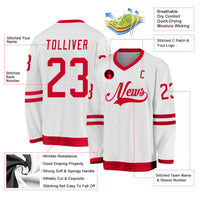 Custom Hockey Jersey - White Red